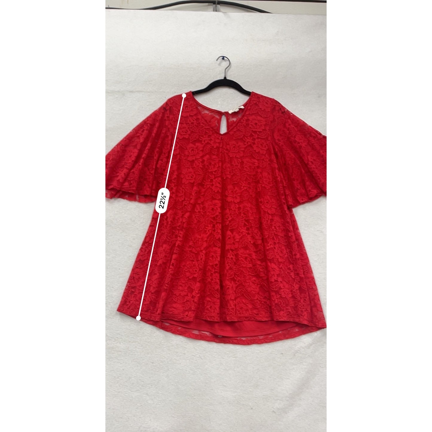 Francescas Red Lace Bell-Sleeve A-Line Dress XS #552A