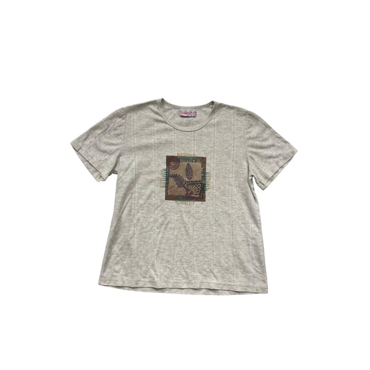 Confetti Beige Graphic T-Shirt Size L #686A