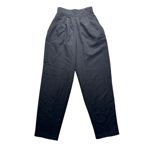 VTG Christy Girl New York Navy Pleated High-Waist Pants  #9186