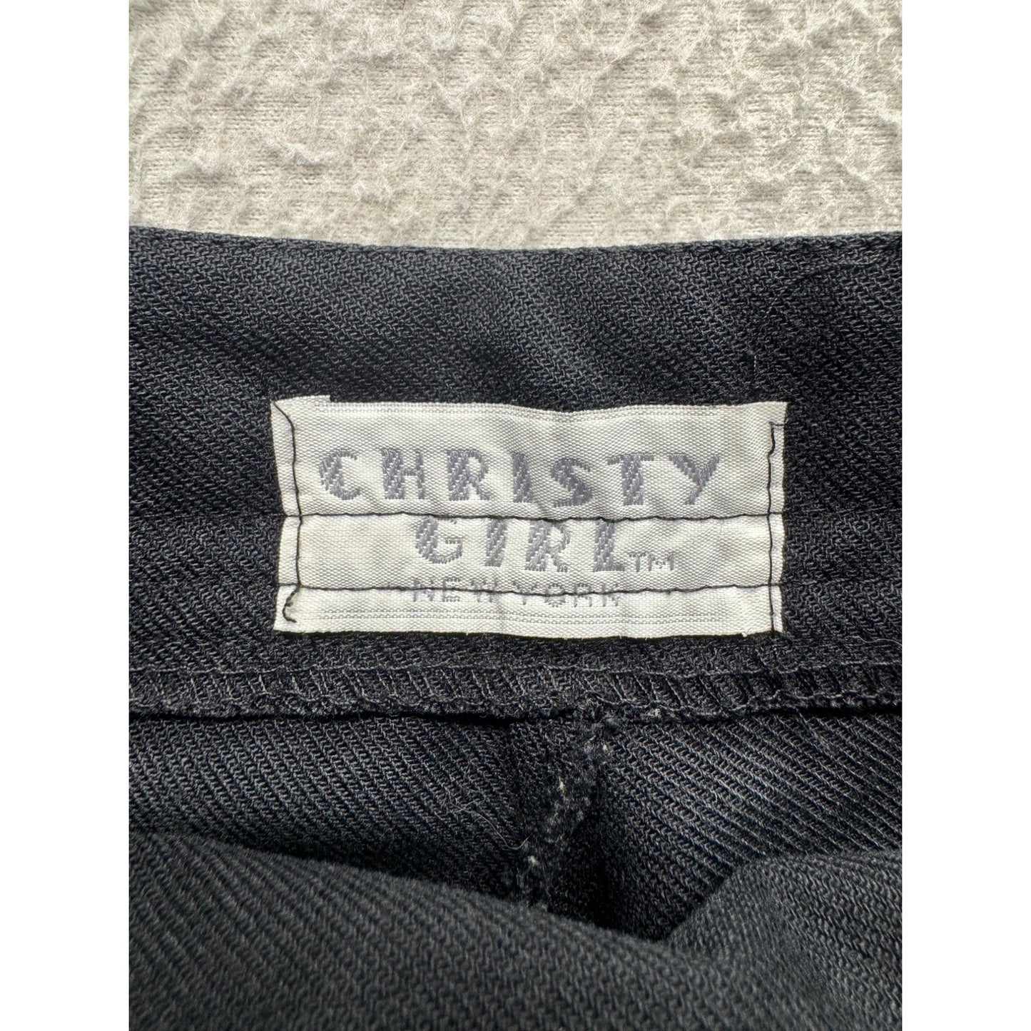 VTG Christy Girl New York Navy Pleated High-Waist Pants  #9186
