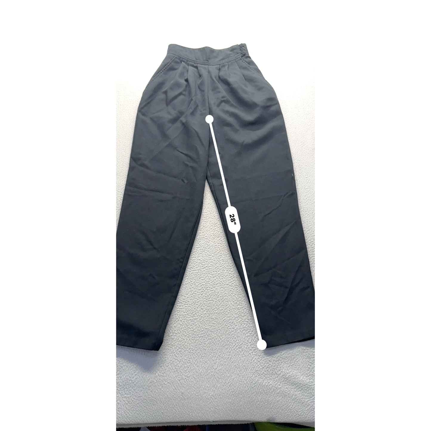 VTG Christy Girl New York Navy Pleated High-Waist Pants  #9186