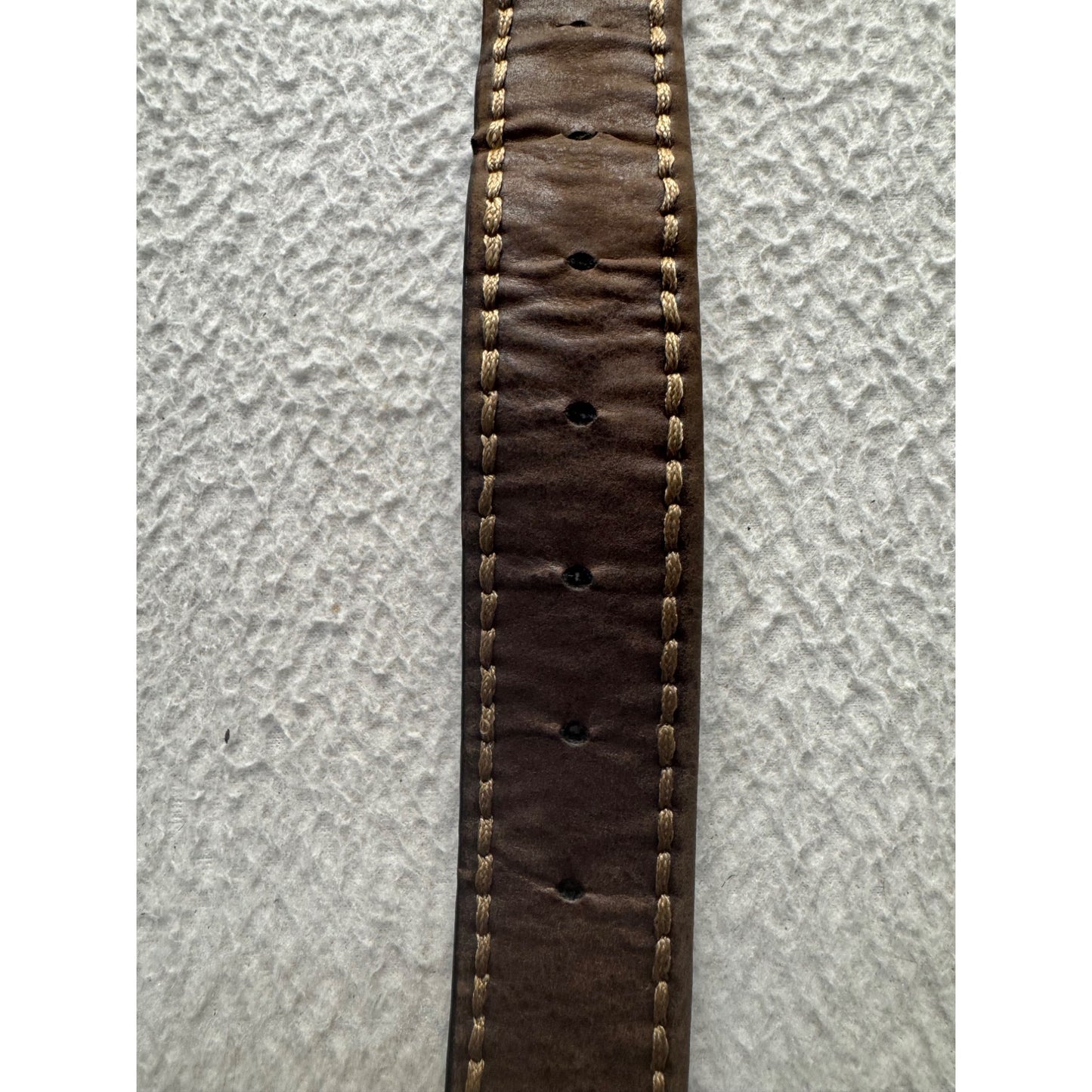 Premium Distressed Brown Leather Watch Strap With Detailed Stitching #69B