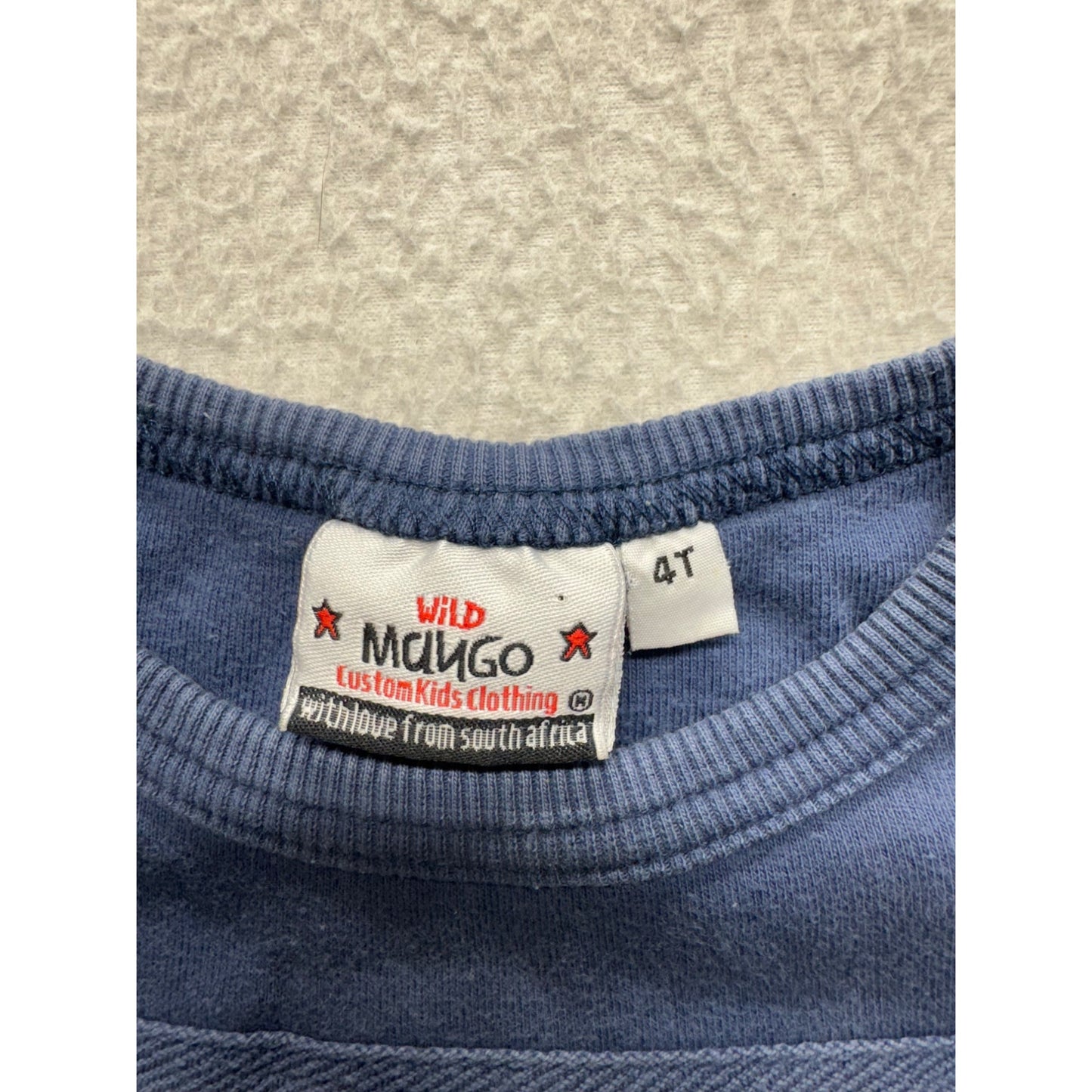 Wild Mungo Kids Blue T-Shirt 4T 100% Cotton Made In India #9026