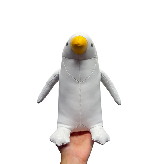 Züny Penguin Doorstop White Faux Leather Handmade Polyester Fiber Weighted 71B