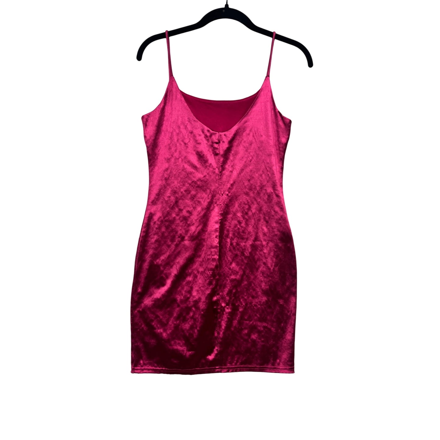 Kiss The Shade Small Pink Velvet Spaghetti Strap Slip Dress #227A