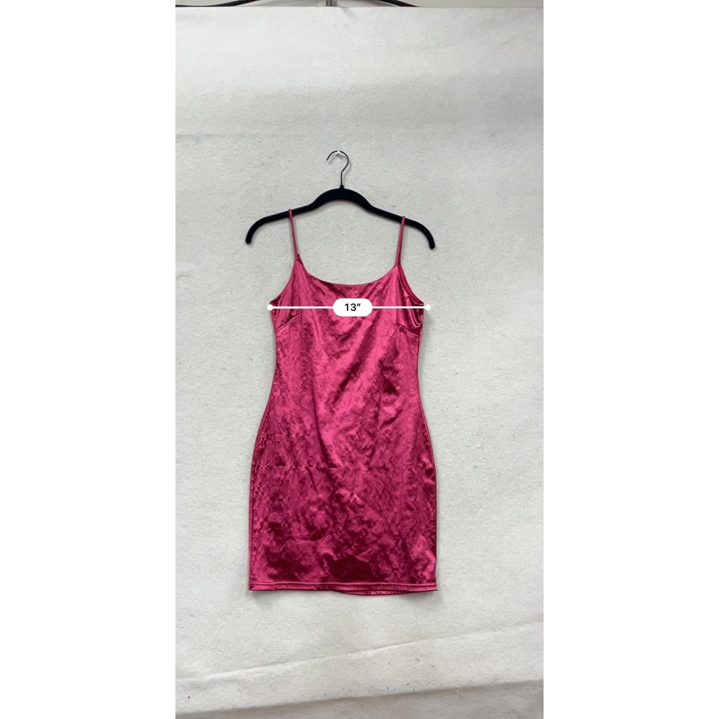 Kiss The Shade Small Pink Velvet Spaghetti Strap Slip Dress #227A