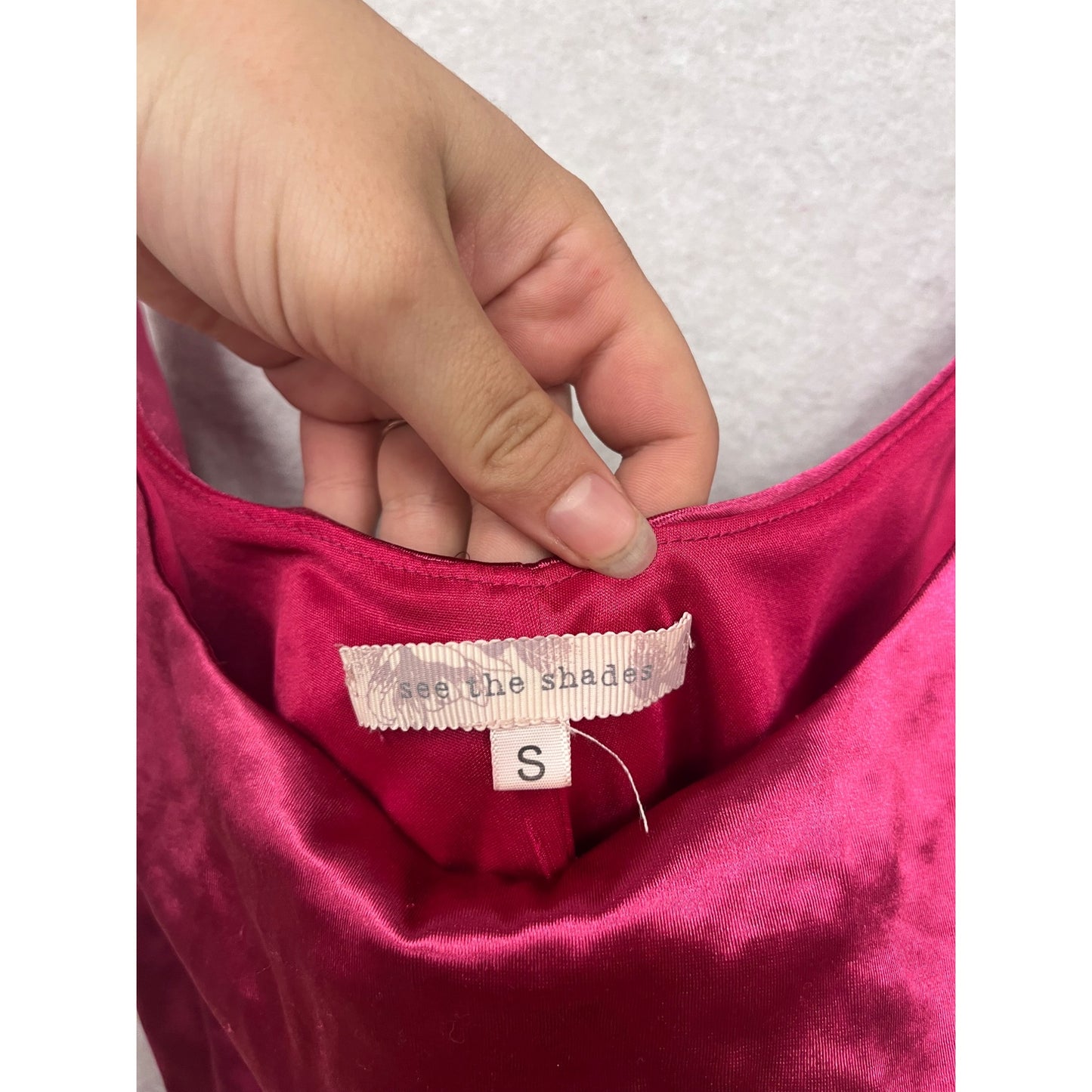 Kiss The Shade Small Pink Velvet Spaghetti Strap Slip Dress #227A