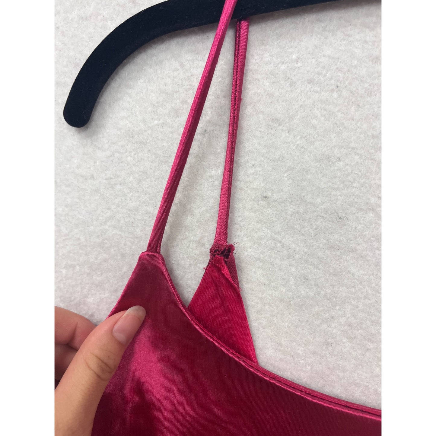 Kiss The Shade Small Pink Velvet Spaghetti Strap Slip Dress #227A