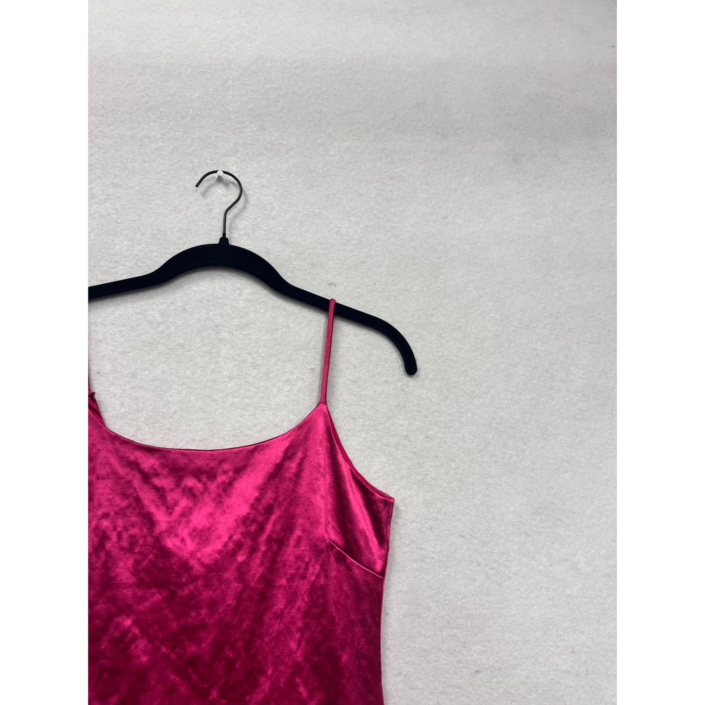 Kiss The Shade Small Pink Velvet Spaghetti Strap Slip Dress #227A