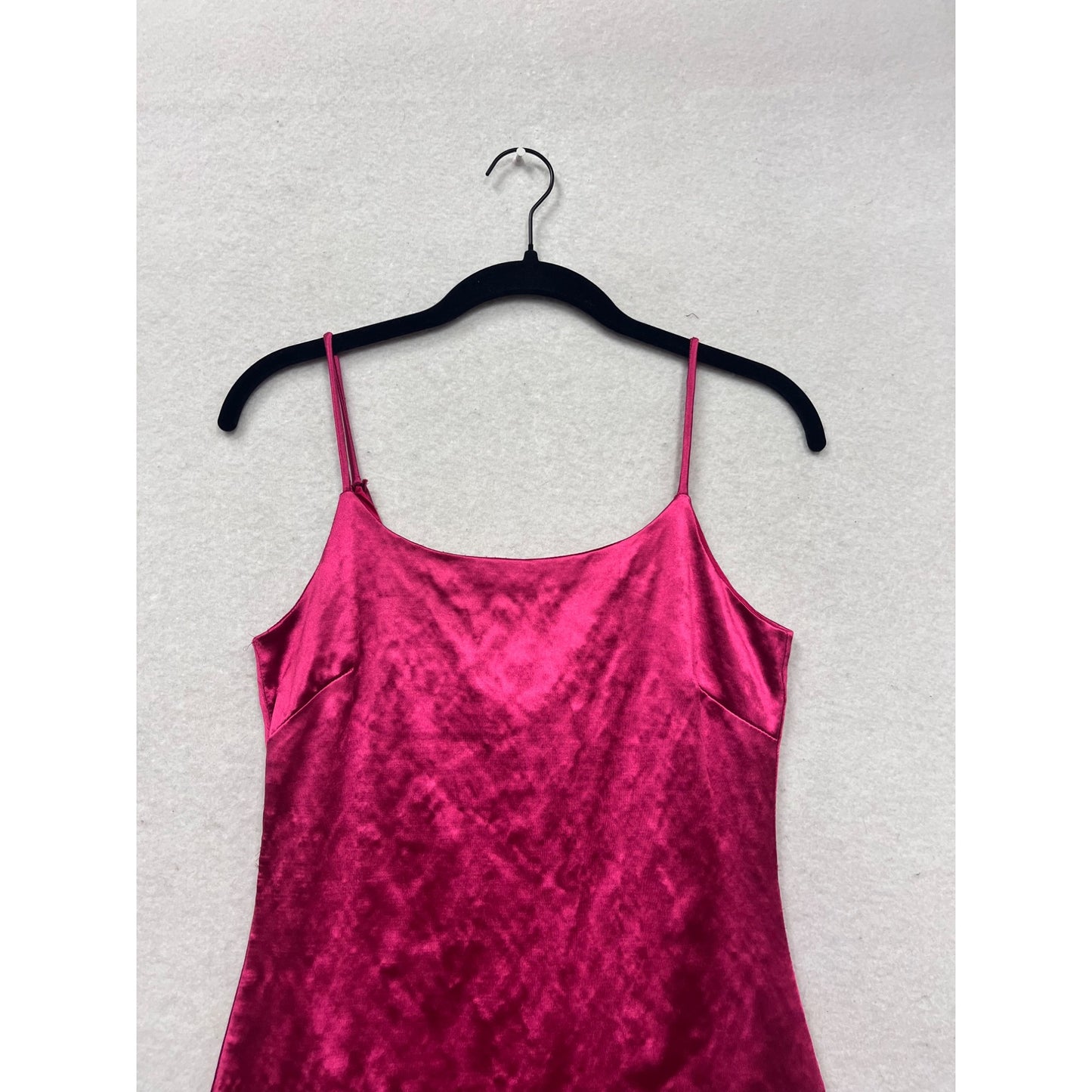 Kiss The Shade Small Pink Velvet Spaghetti Strap Slip Dress #227A