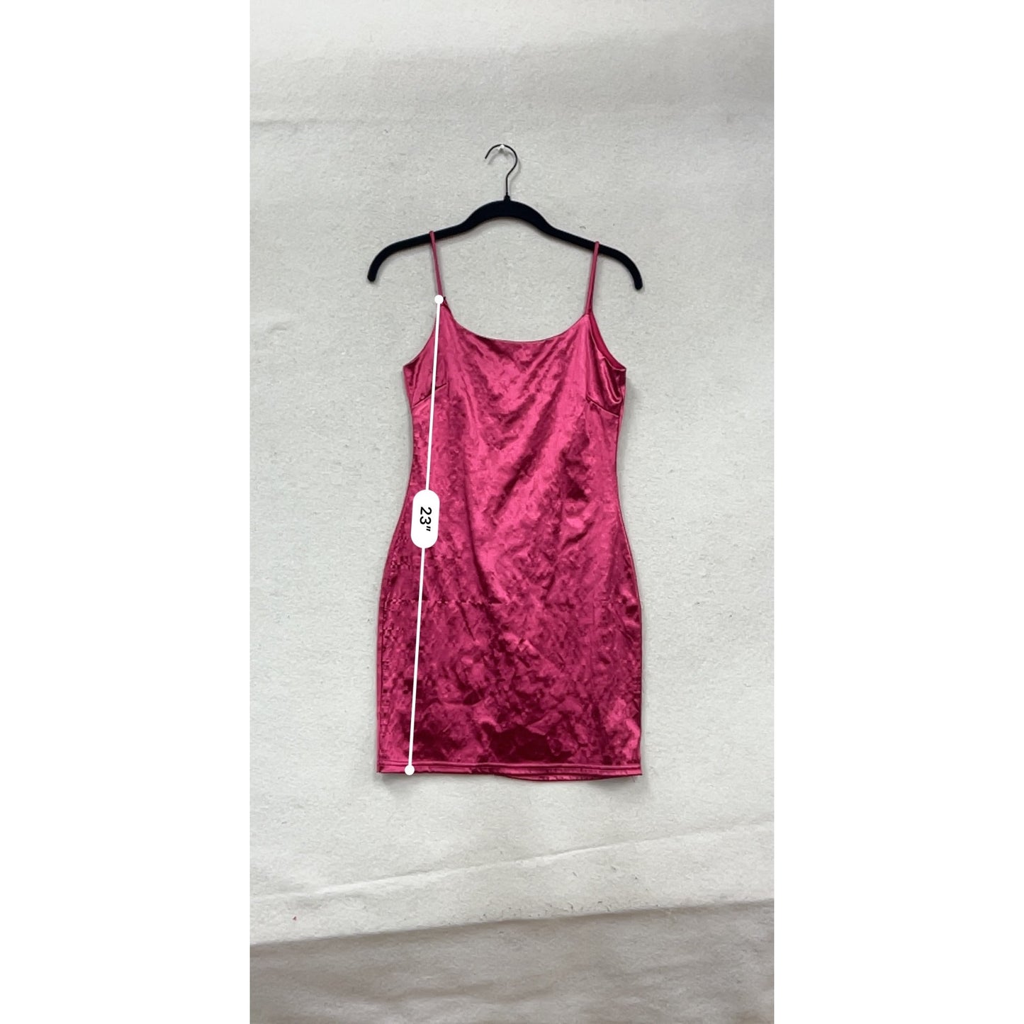 Kiss The Shade Small Pink Velvet Spaghetti Strap Slip Dress #227A
