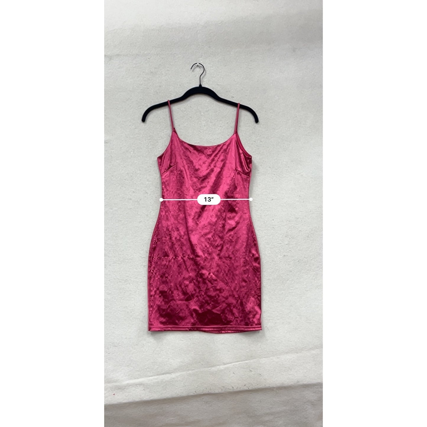 Kiss The Shade Small Pink Velvet Spaghetti Strap Slip Dress #227A