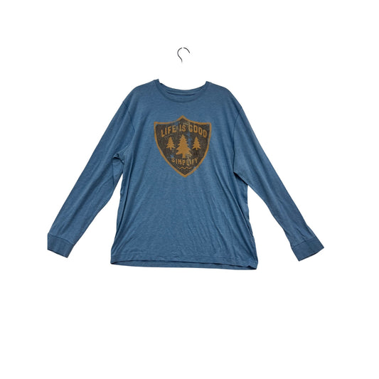 Life Is Good Blue Long Sleeve T-Shirt Size XL #359A
