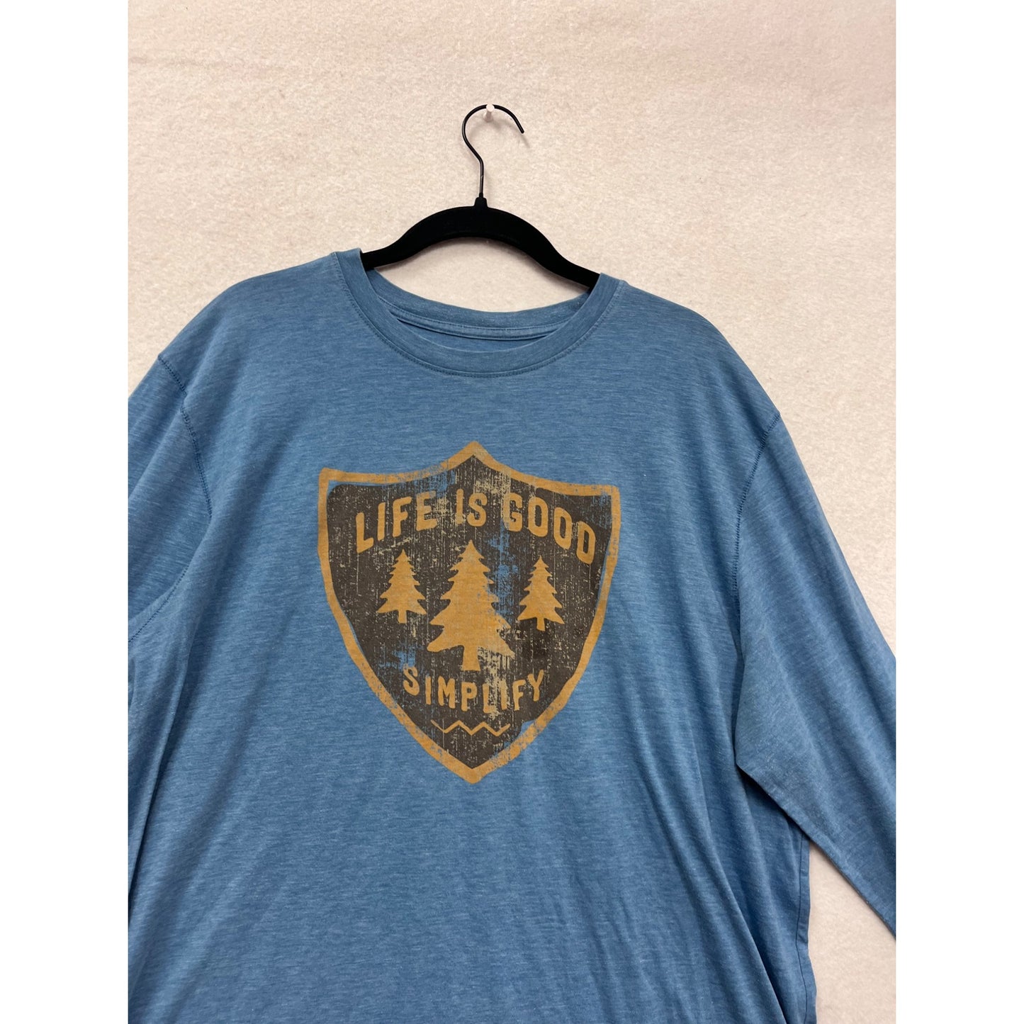 Life Is Good Blue Long Sleeve T-Shirt Size XL #359A