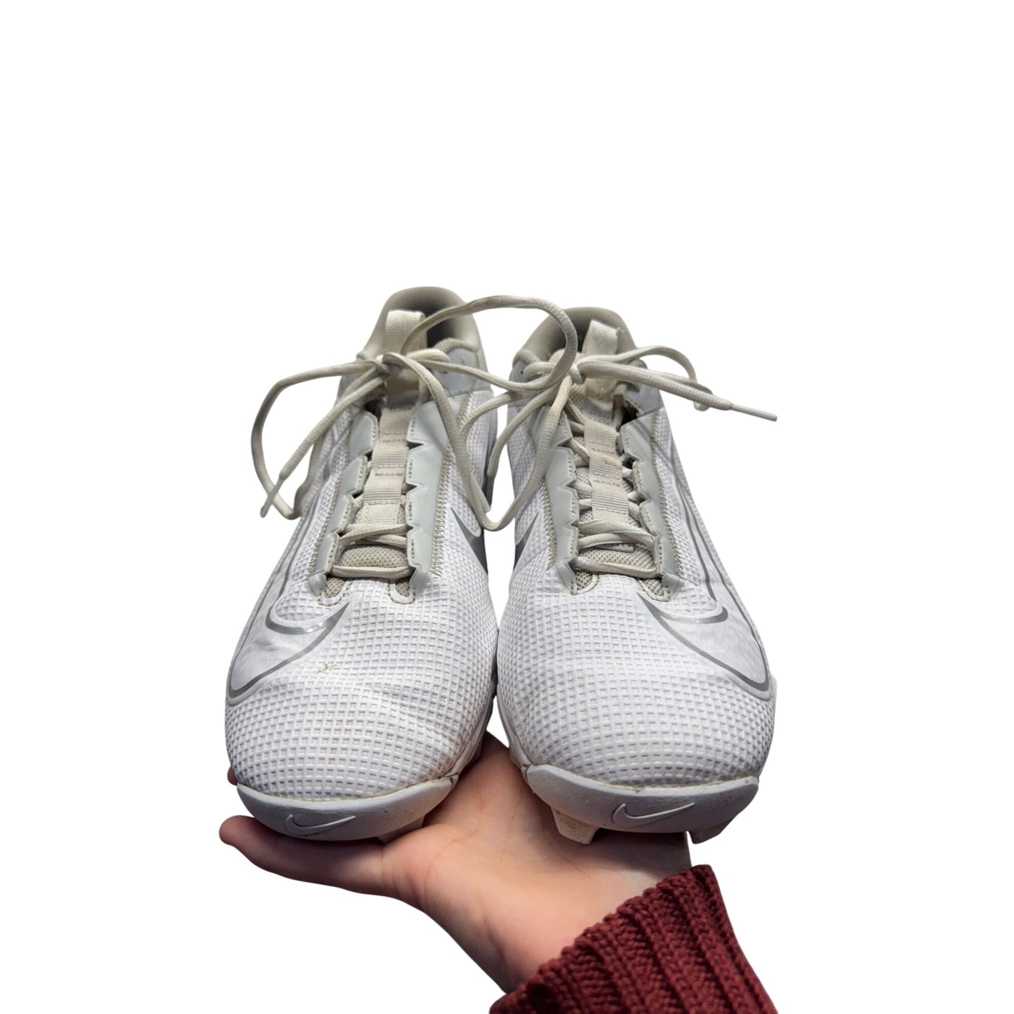 Nike Alpha Menace 2 Shark White/Gray Cleats Size 7.5 Football/Soccer 335B