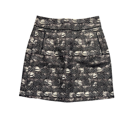 J. Crew Skirt Size 4 Black & White Animal Print Polyester #199B