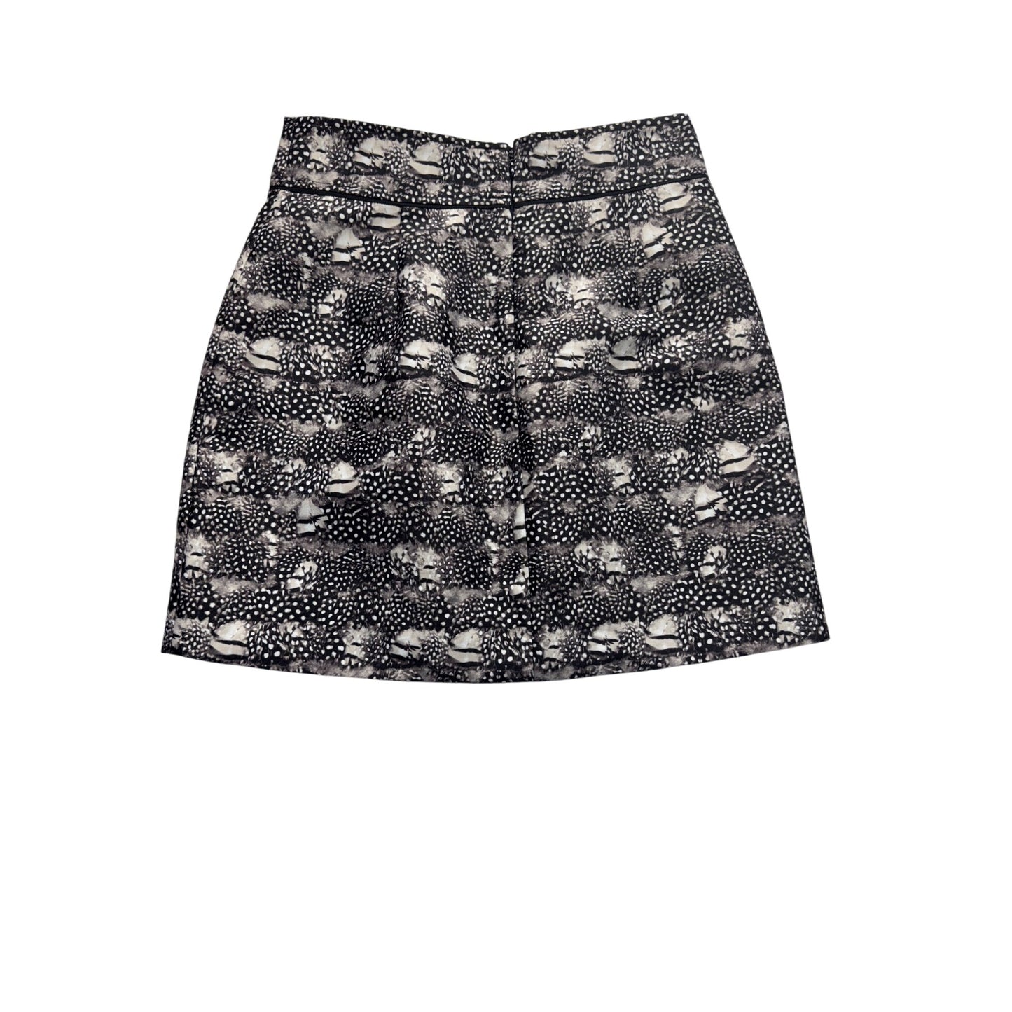 J. Crew Skirt Size 4 Black & White Animal Print Polyester #199B