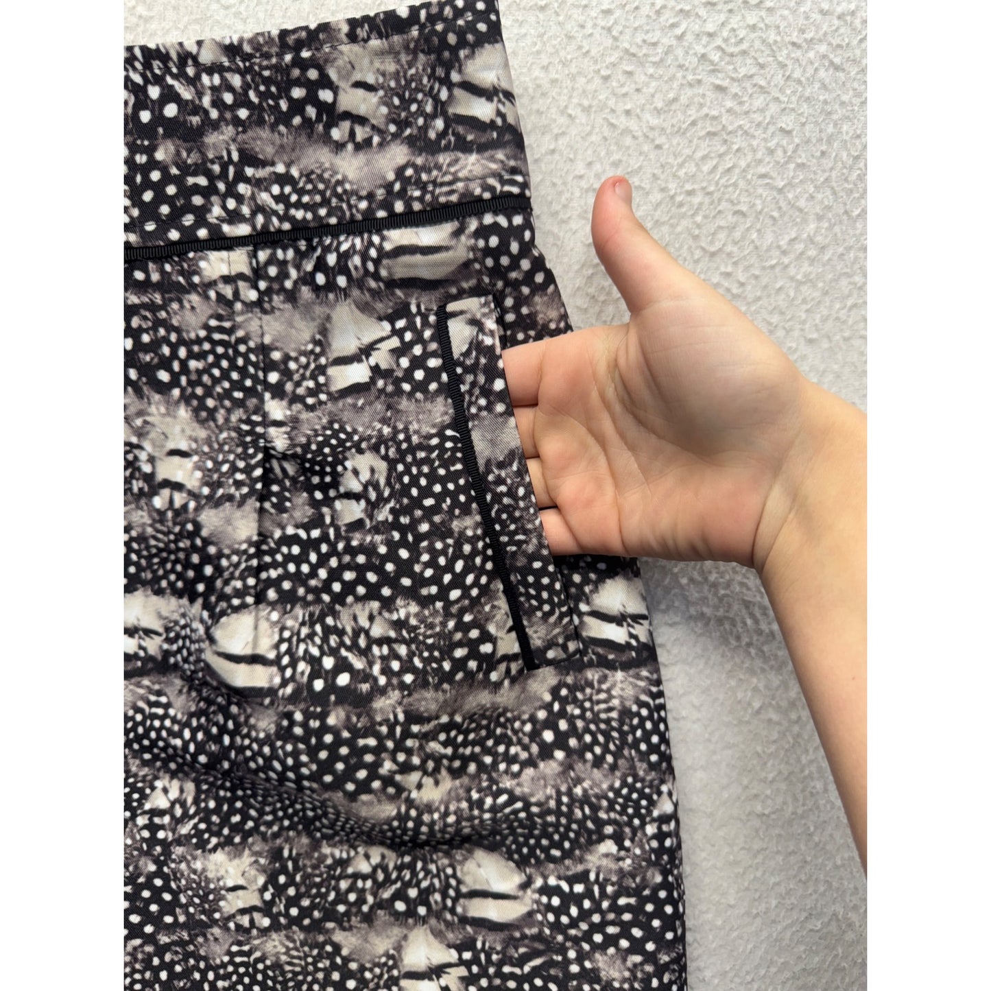 J. Crew Skirt Size 4 Black & White Animal Print Polyester #199B