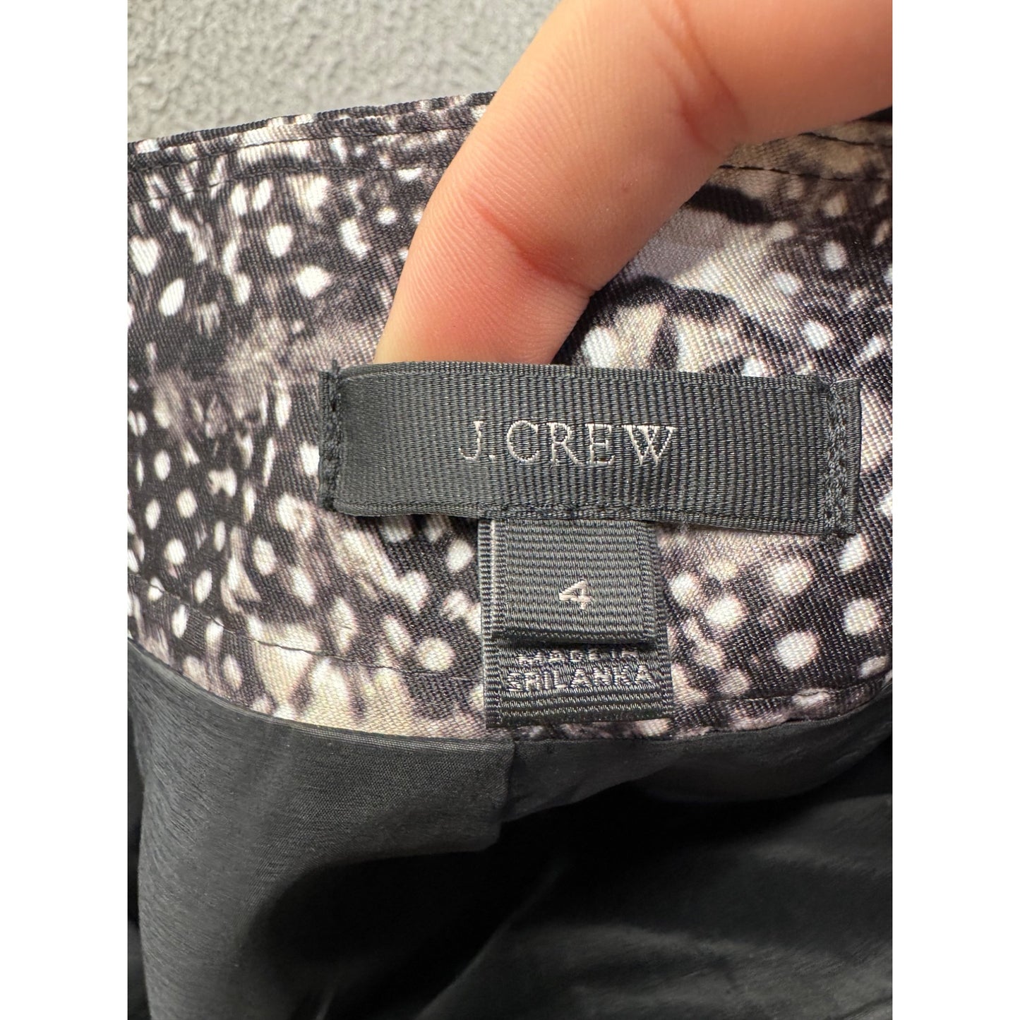 J. Crew Skirt Size 4 Black & White Animal Print Polyester #199B