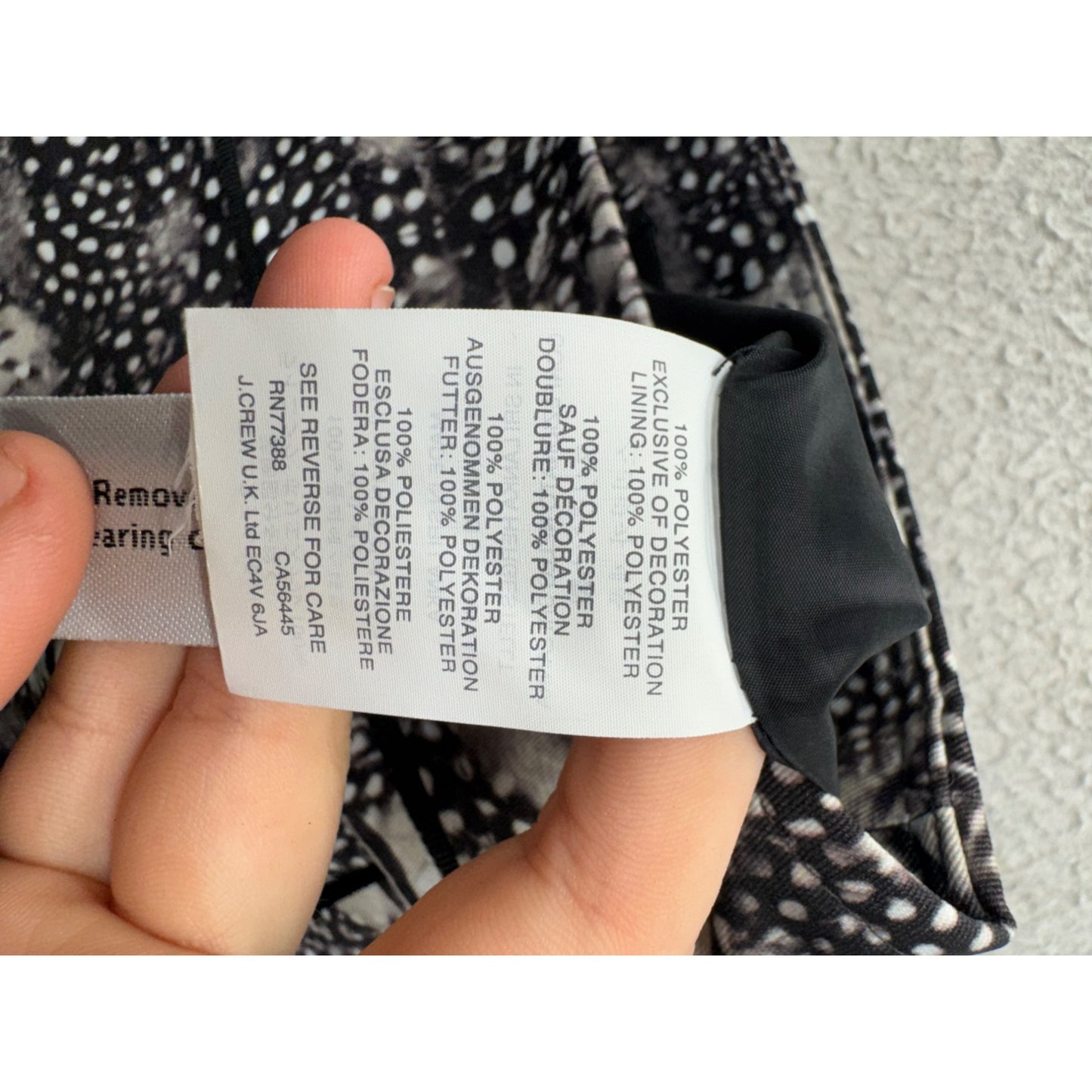 J. Crew Skirt Size 4 Black & White Animal Print Polyester #199B