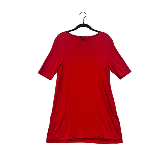 J.Jill Womens Red Short Sleeve Tunic Top Small #8187
