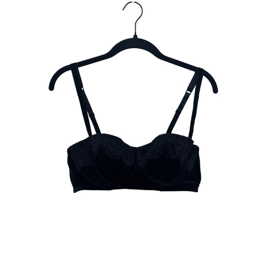 Adore Me Womens Black Corduroy Bra 32DD #8168