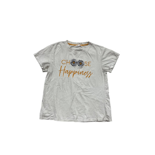 Choose Happiness T-Shirt M White Short Sleeve #687A