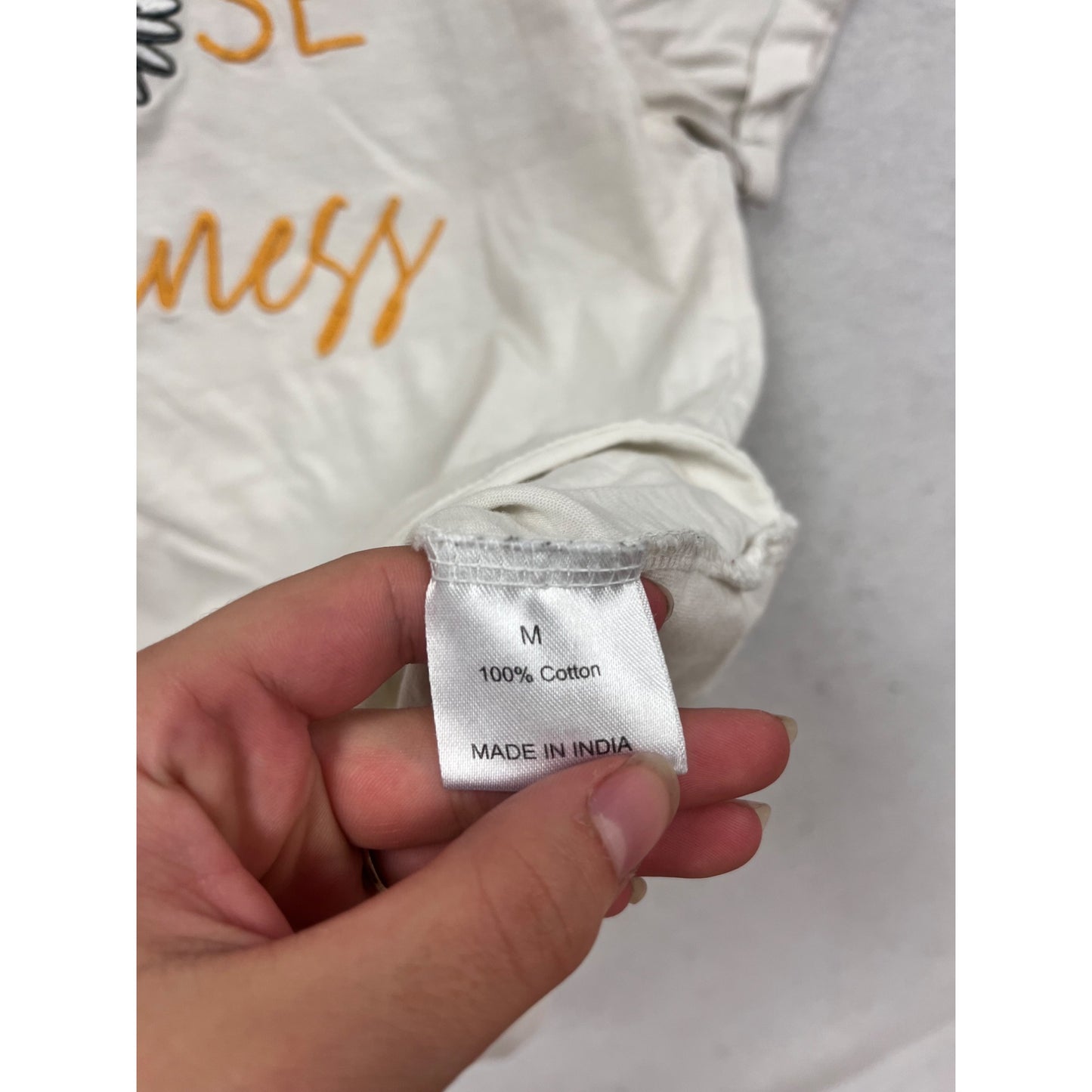 Choose Happiness T-Shirt M White Short Sleeve #687A