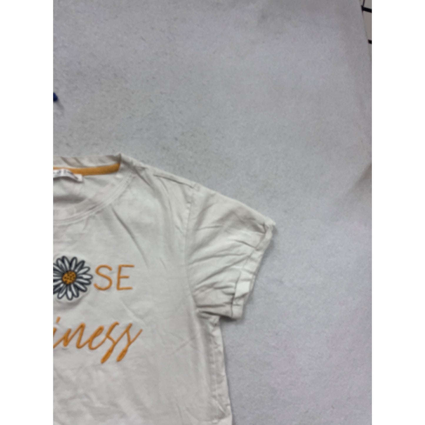 Choose Happiness T-Shirt M White Short Sleeve #687A