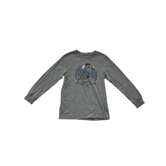 Minecraft Expert Explorer Boys Long Sleeve T-Shirt Gray LG (14/16) By Mojang #6731