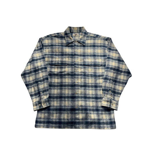 Proton  Blue & White Plaid Cotton Shirt Size M #9064