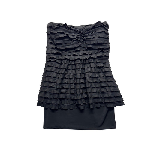 Fresh Of LA Black Ruffle Layered Strapless Dress M Polyester/Spandex #7759