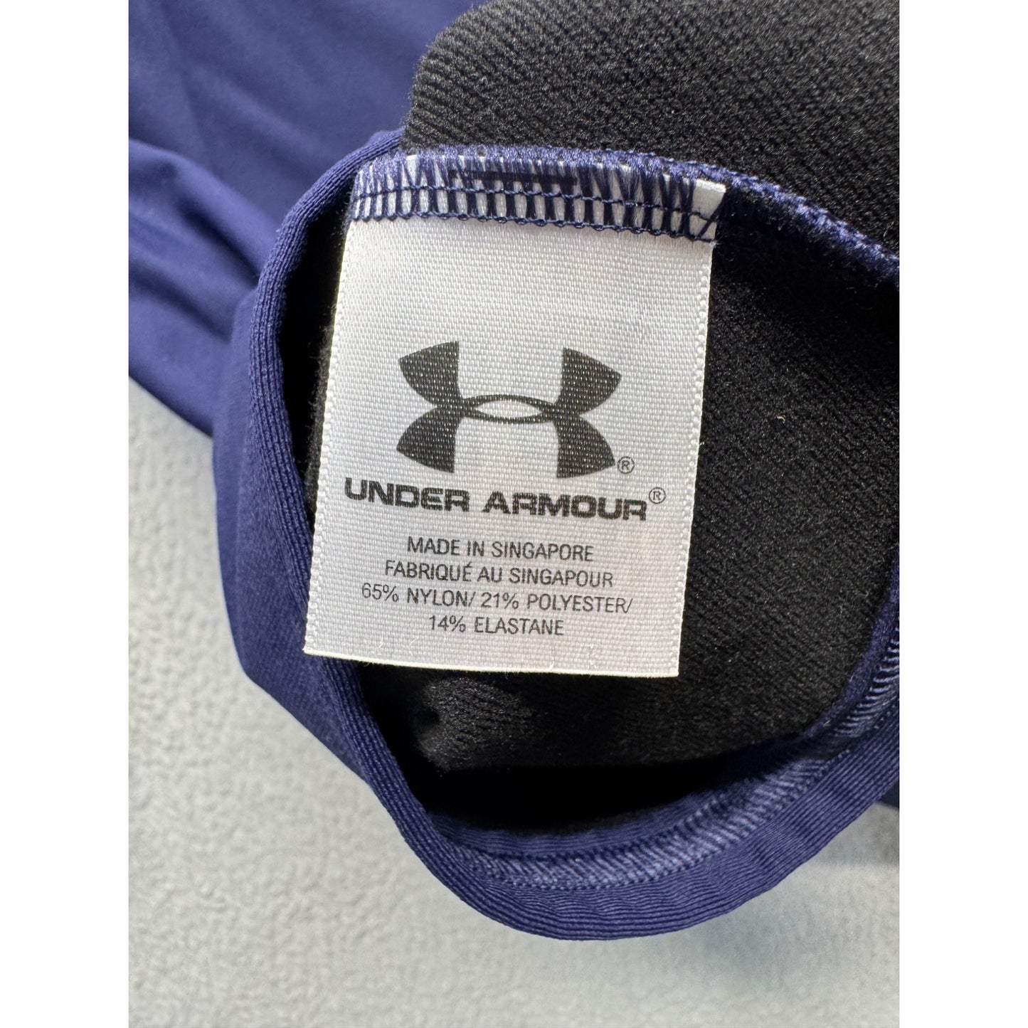 Under Armour Mens Purple HeatGear Long Sleeve Mock Neck Shirt Size XL #9522