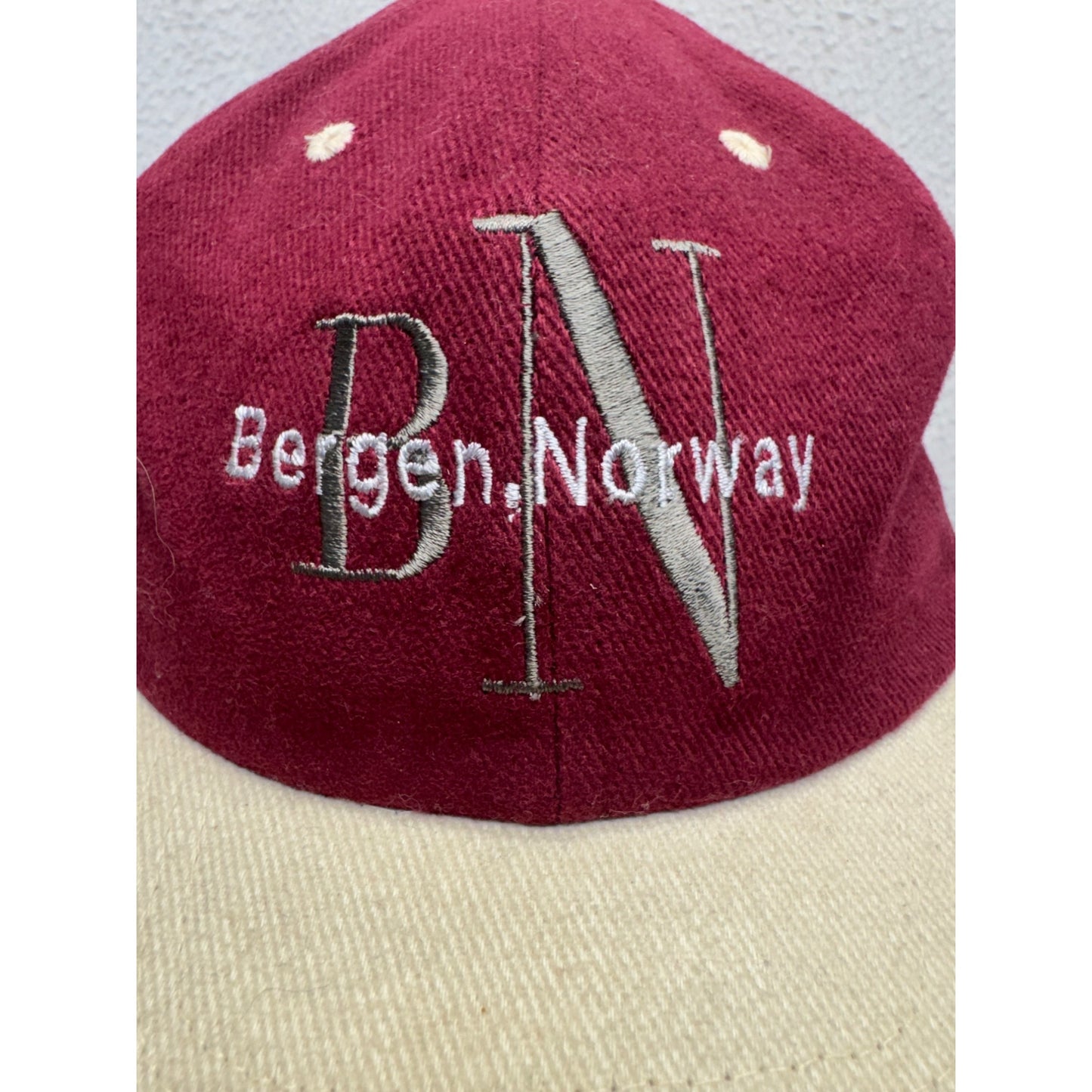 Vintage Bergen Norway BN Baseball Cap 100% Cotton #7858