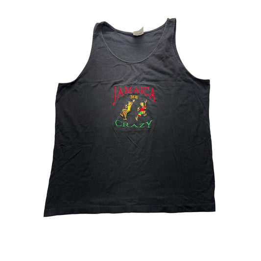 Jamaica Me Crazy Black Tank Top X-Large #7578