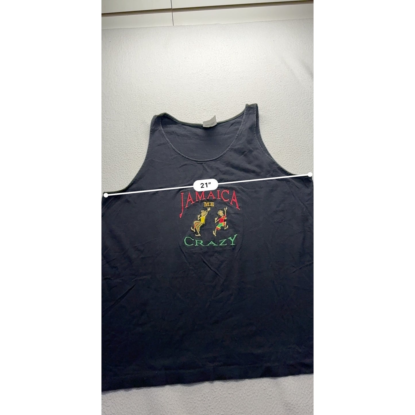Jamaica Me Crazy Black Tank Top X-Large #7578