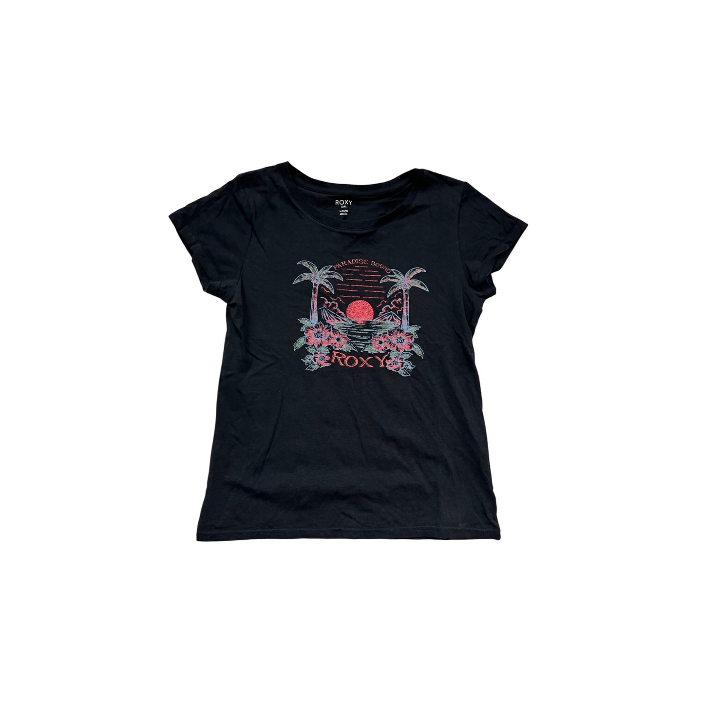 Roxy Paradise Bound Black Tee L #475A