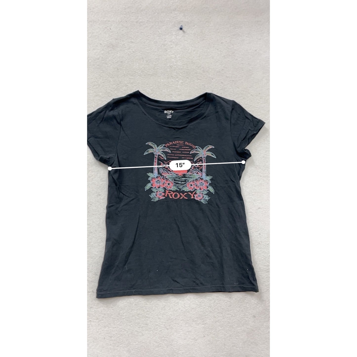 Roxy Paradise Bound Black Tee L #475A