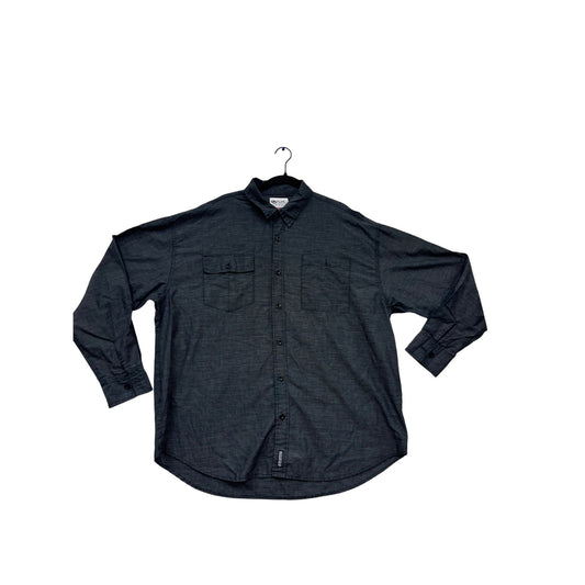 Ecko Unltd. 3XB Grey Striped Long Sleeve Button-Up Shirt #854A