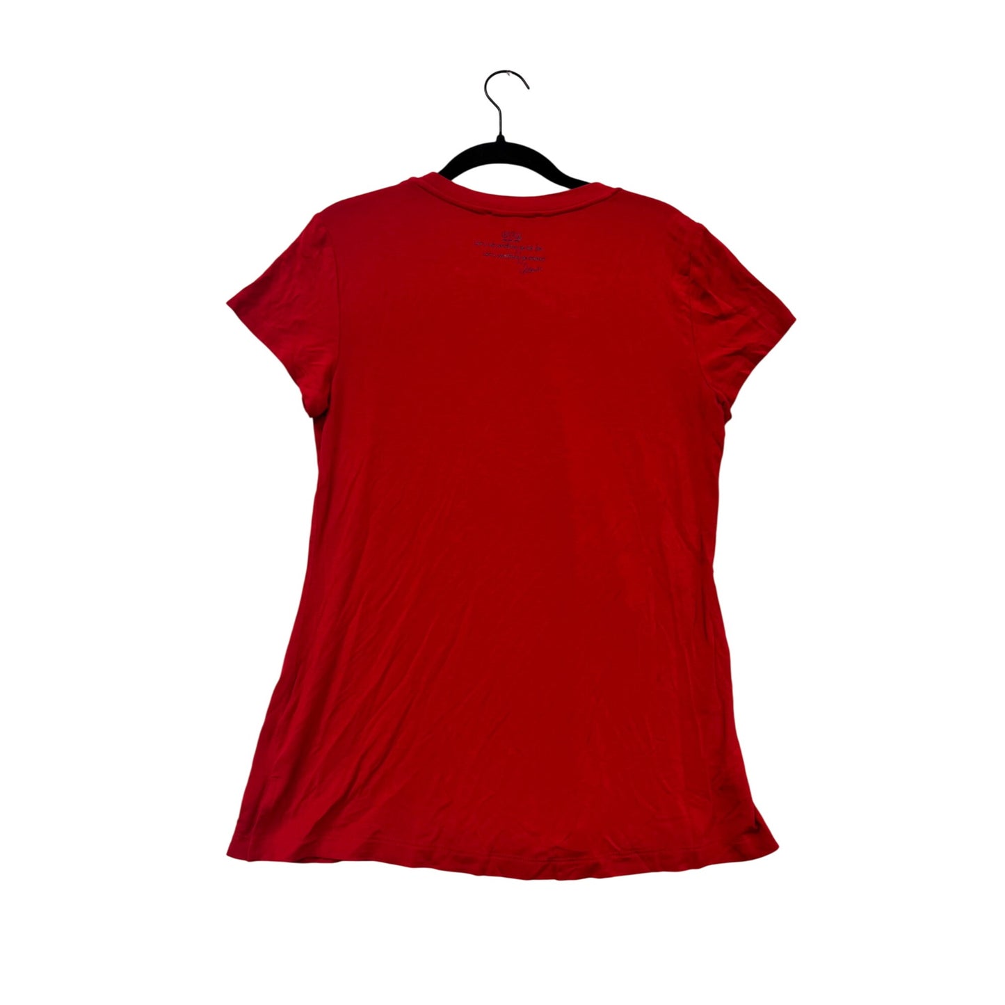 Peace Love World Red T-Shirt XS Casual Top #398A