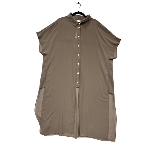 Chicos Mark Wynne Taupe Button-Up Shirt Dress L #884A
