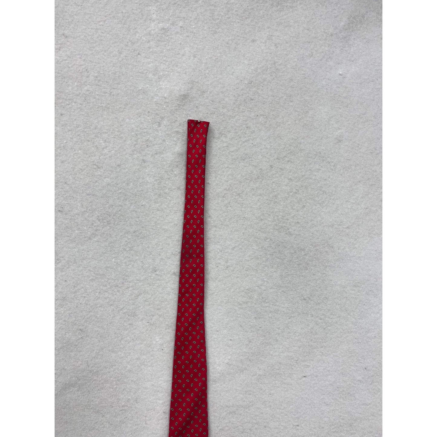 Red Silk Tie With Small Geometric Patterns By FC #8664