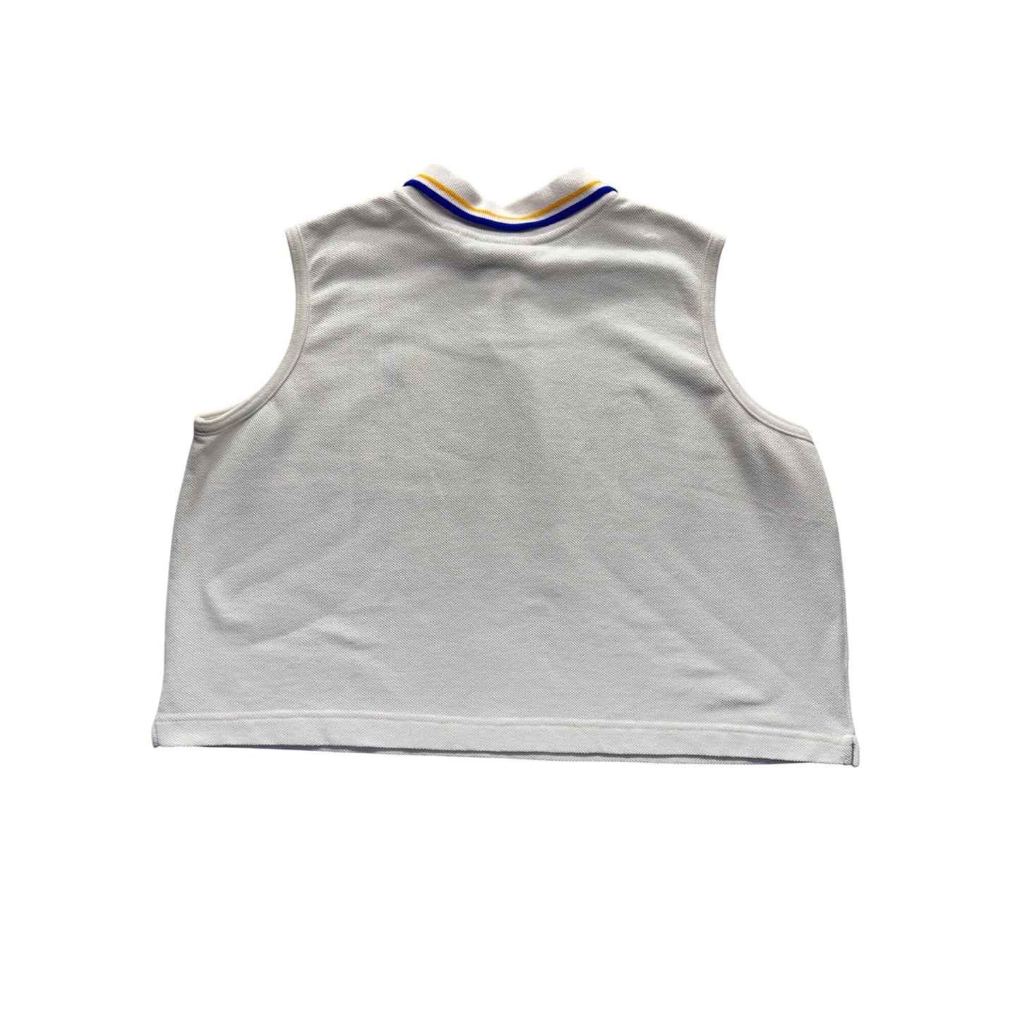 Sleeveless Polo Shirt By Activology L/XL White Cotton/Polyester #215B