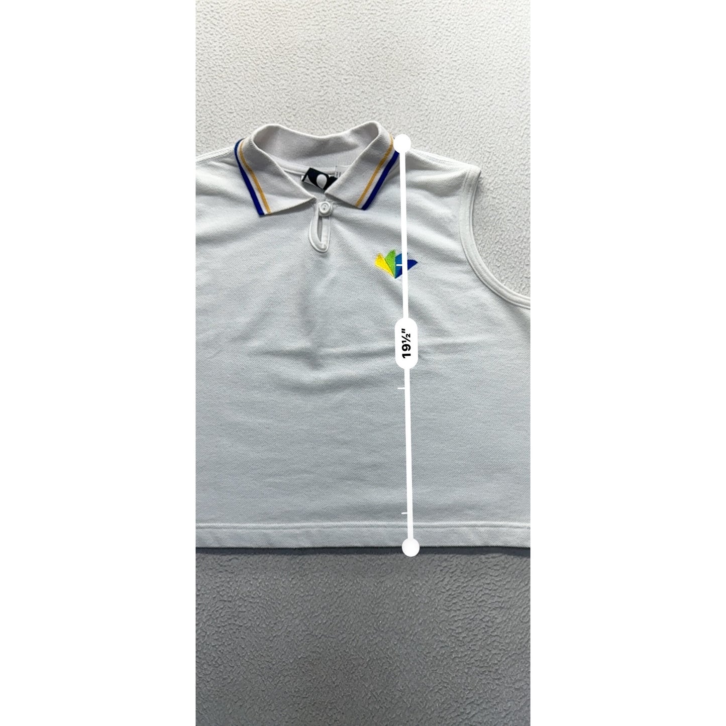 Sleeveless Polo Shirt By Activology L/XL White Cotton/Polyester #215B