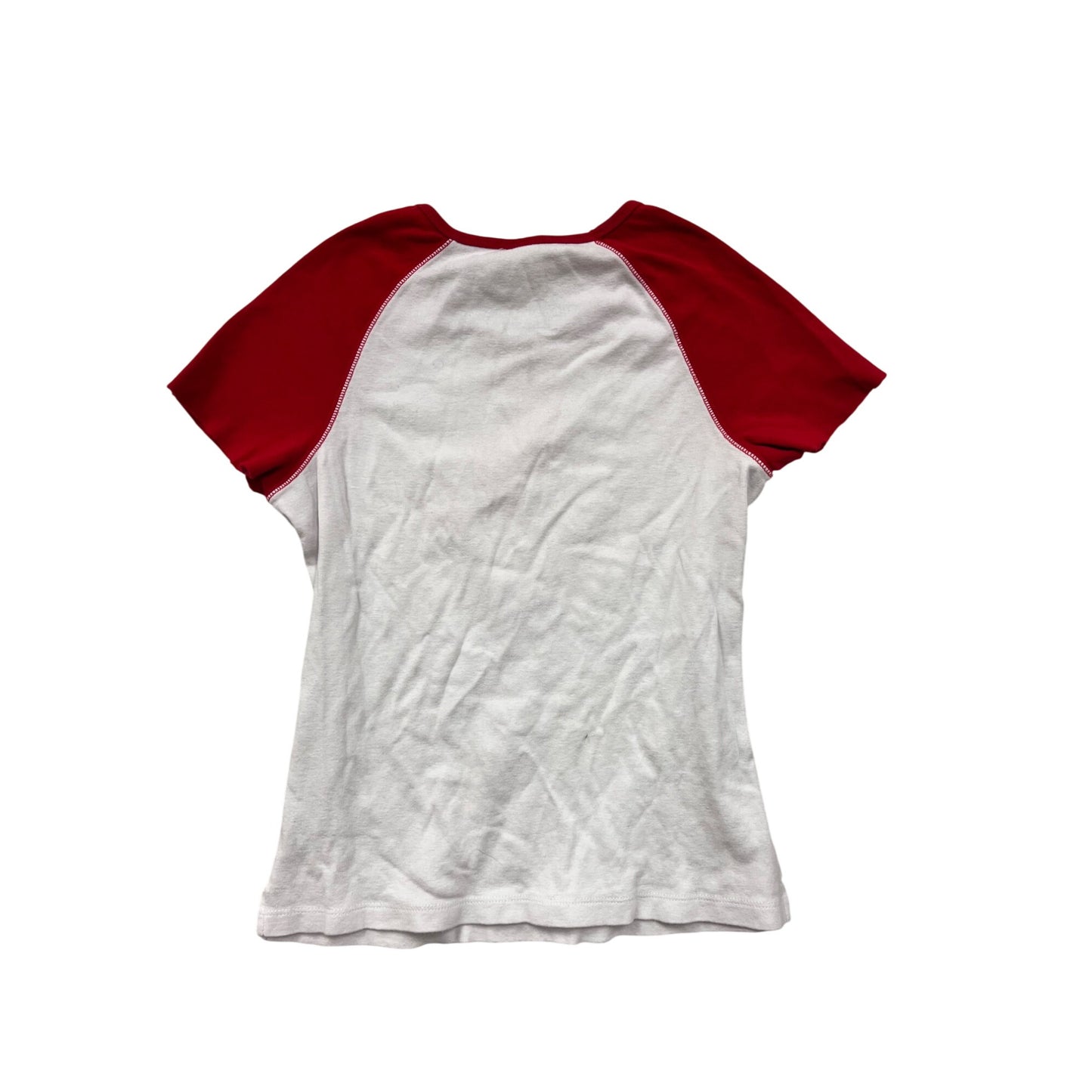Nickelback Womens White & Red Raglan Graphic T-Shirt XL #8916