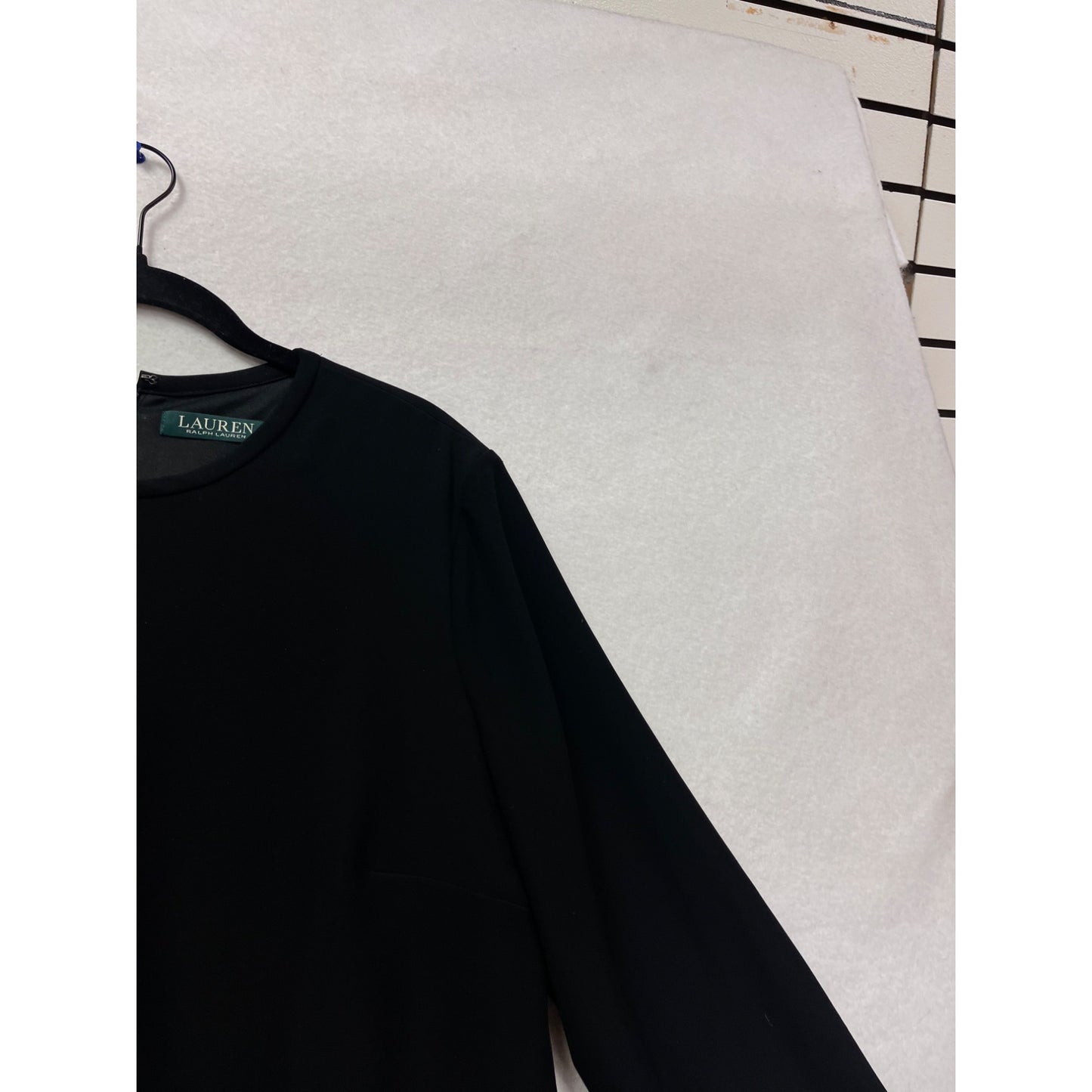 Lauren Ralph Lauren Black Long-Sleeve A-Line Dress Size 14 #798A