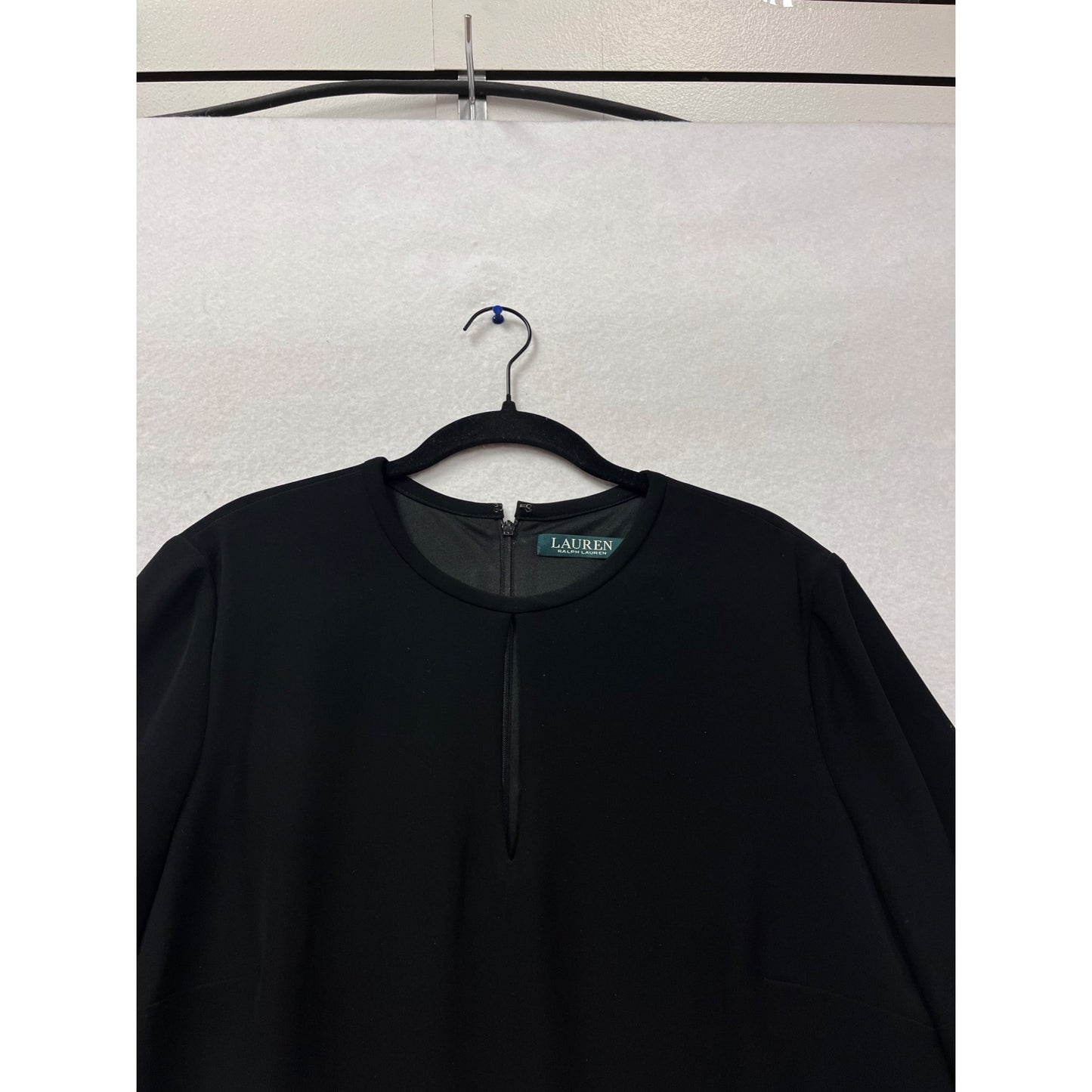 Lauren Ralph Lauren Black Long-Sleeve A-Line Dress Size 14 #798A