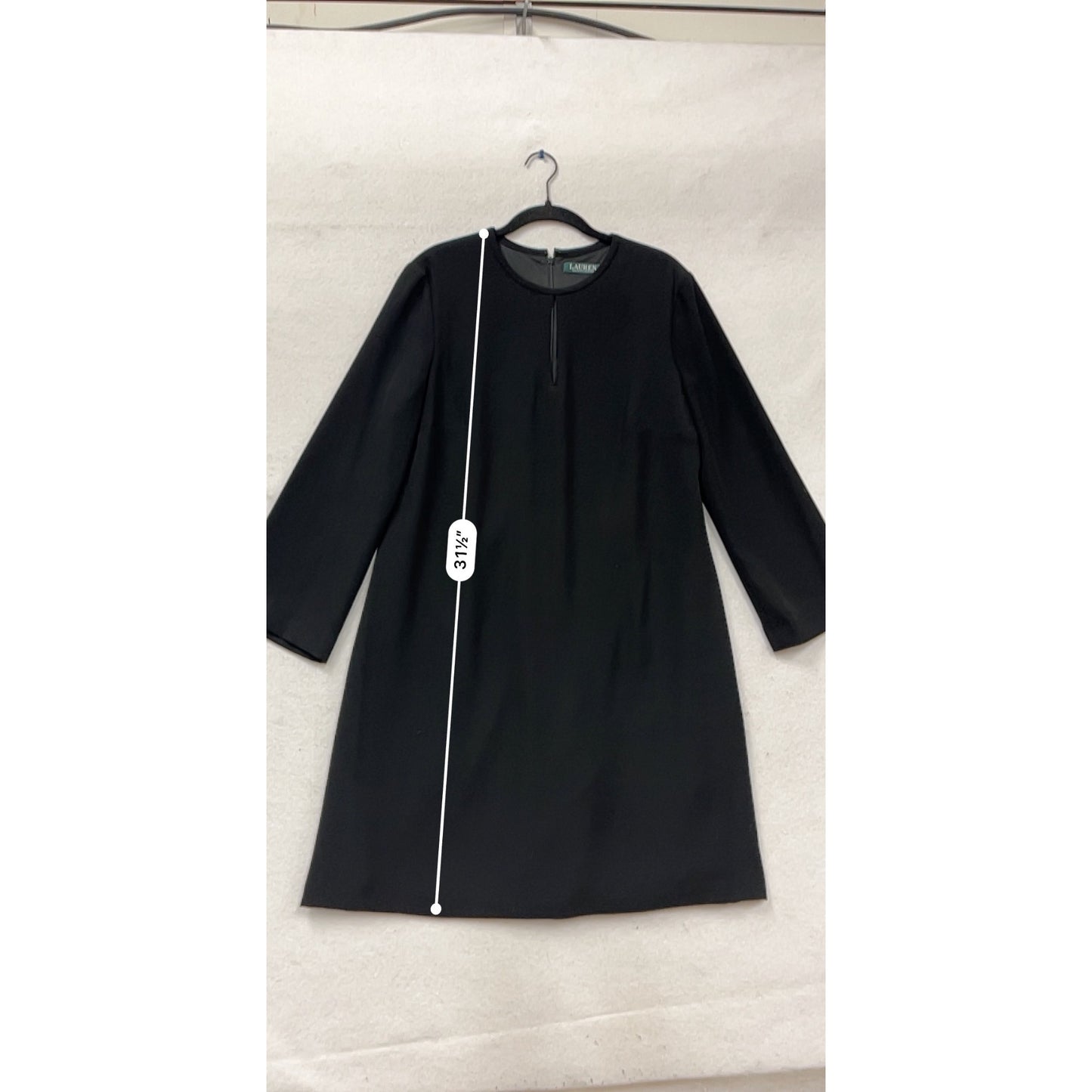 Lauren Ralph Lauren Black Long-Sleeve A-Line Dress Size 14 #798A