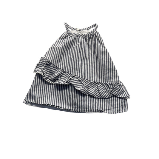Max Studio Kids Stripe Halter Dress With Ruffle & Button Back Closure #9104
