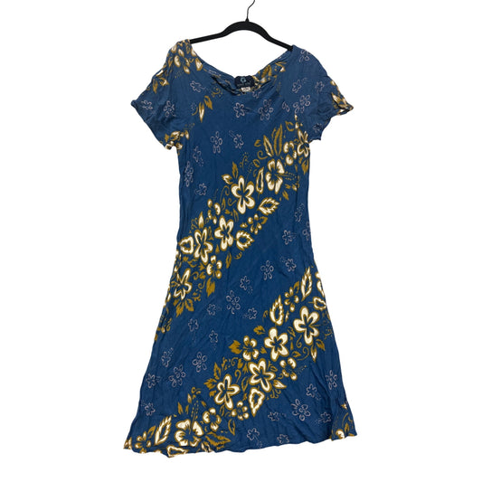 Womens XL Mango Moon Blue & Yellow Floral Dress #8186